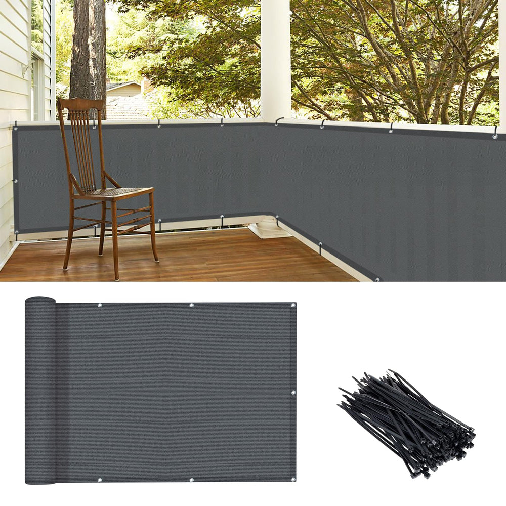 LOVE STORY dark grey balcony privacy screen cover front view