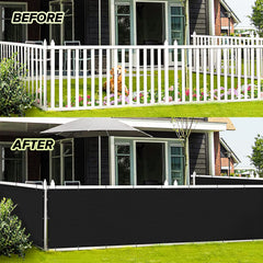 LOVE STORY privacy screen on a balcony railing