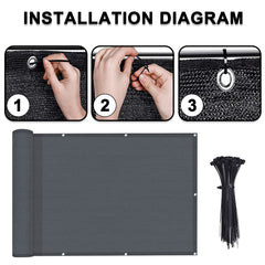 LOVE STORY privacy screen showing aluminum grommets
