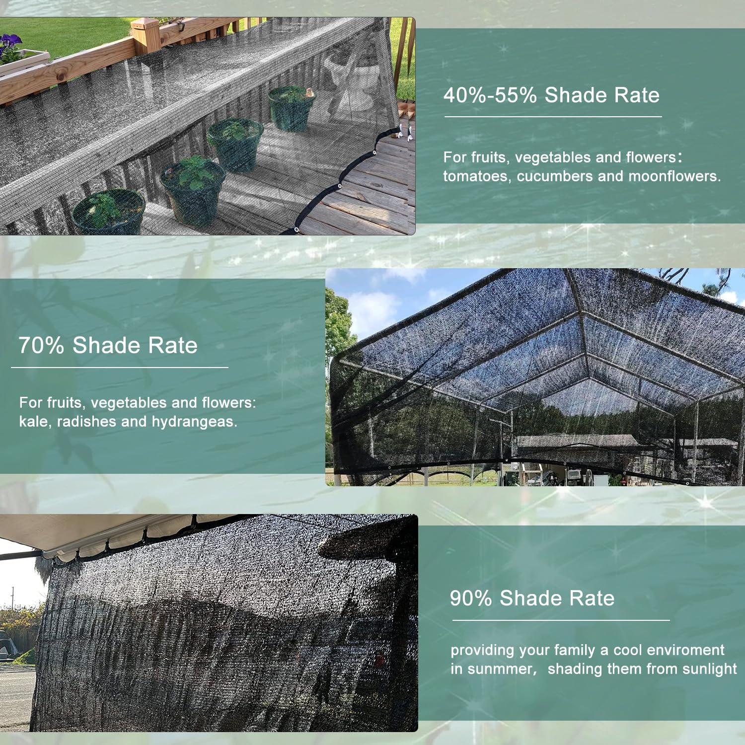 LOVE STORY Shade Cloth 14x20FT black in garden setup