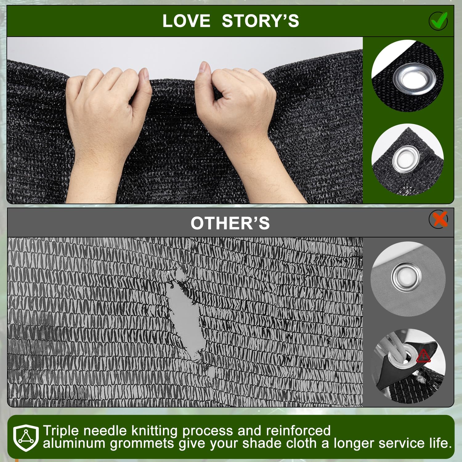 LOVE STORY Shade Cloth 14x20FT black packaging