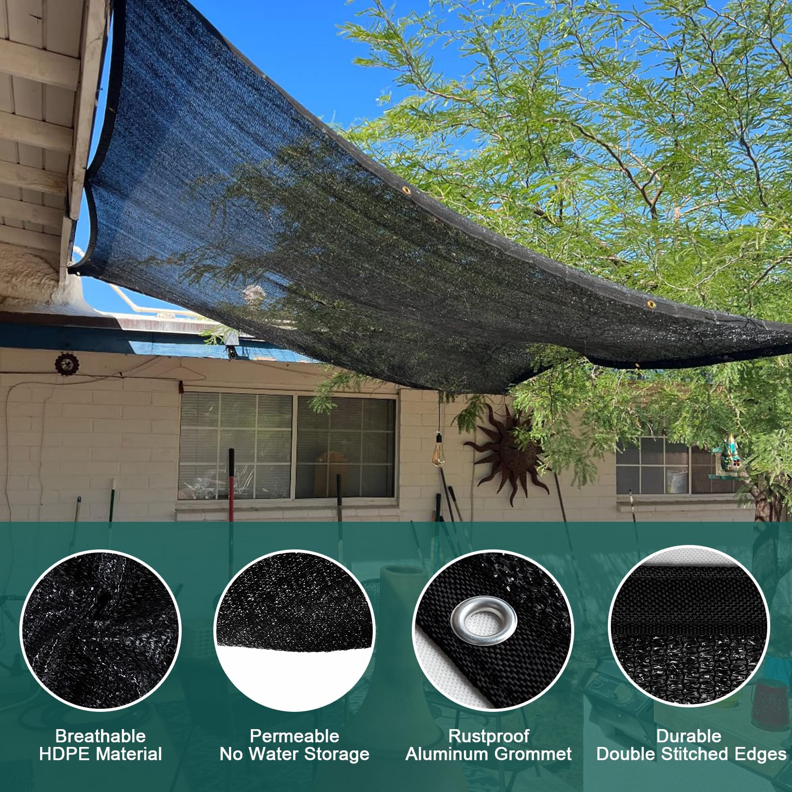 LOVE STORY Shade Cloth grommets for secure setup
