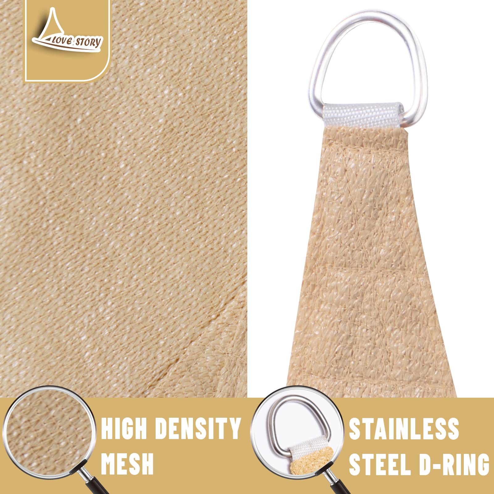 LOVE STORY shade sail displaying full cut design