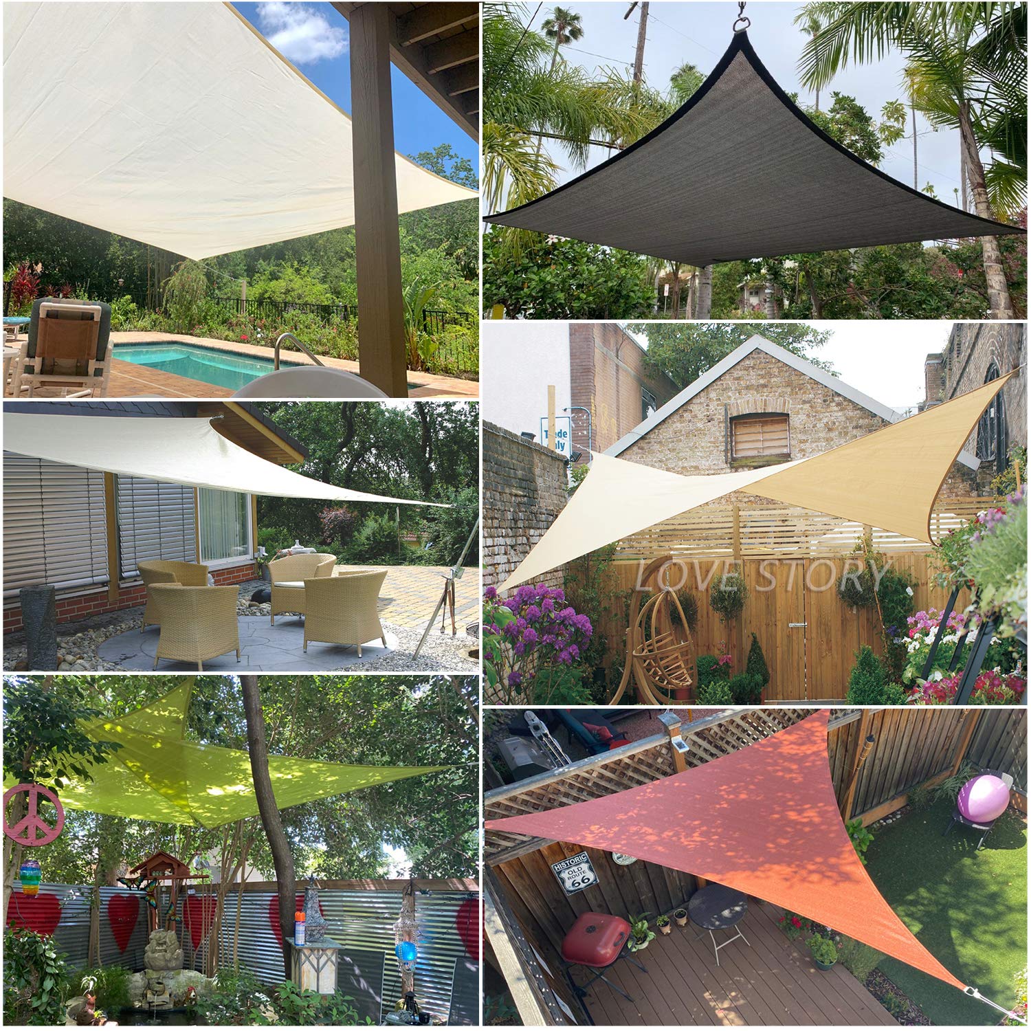 LOVE STORY shade sail showcasing its full cut design
