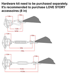 LOVE STORY shade sail showing installation diagram