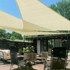 LOVE STORY Triangle Sun Shade Sail Butter Cream front view