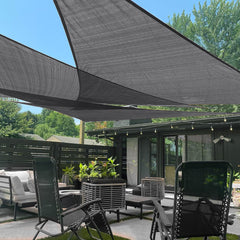 LOVE STORY Triangle Sun Shade Sail dark grey front view