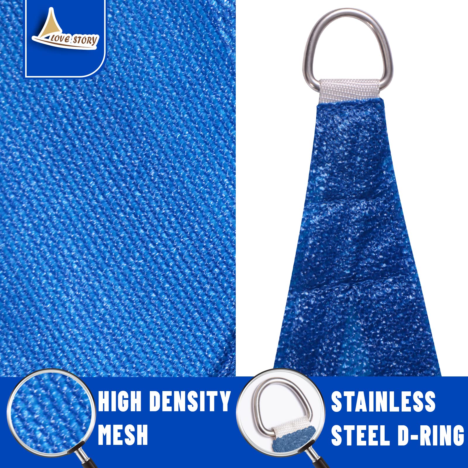 LOVE STORY Triangle Sun Shade Sail in backyard setting
