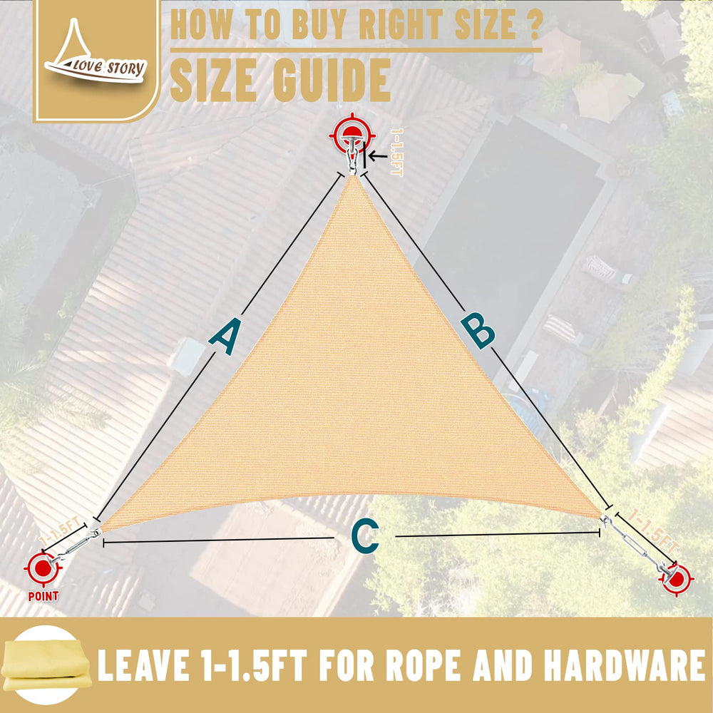 LOVE STORY Triangle Sun Shade Sail in use at a poolside