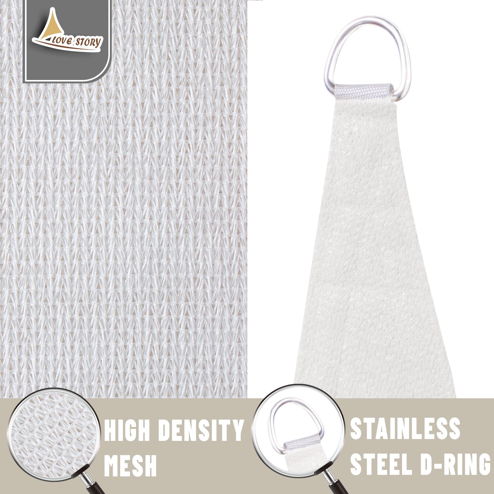LOVE STORY Triangle Sun Shade Sail packaging
