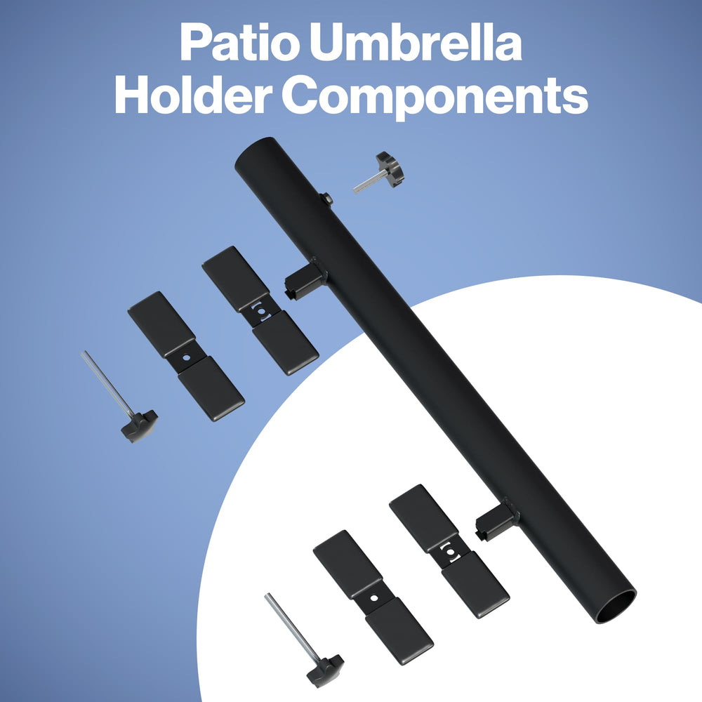 LOVE YOUR DECK Patio Umbrella Holder with umbrella attached