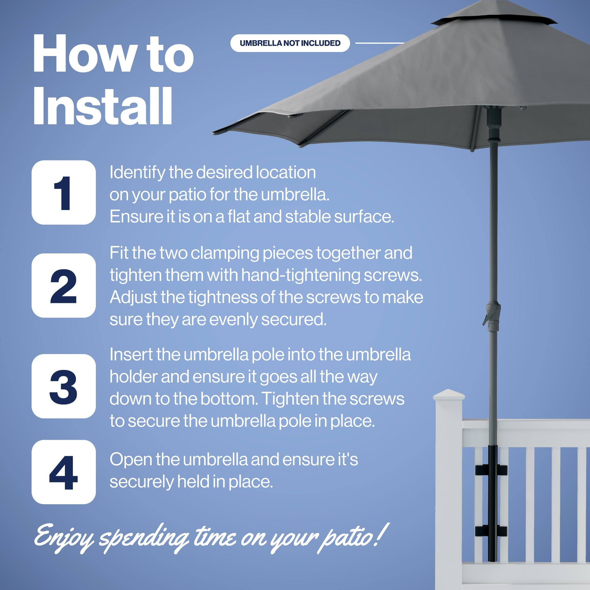 LOVE YOUR DECK Umbrella Holder close-up of the mounting mechanism