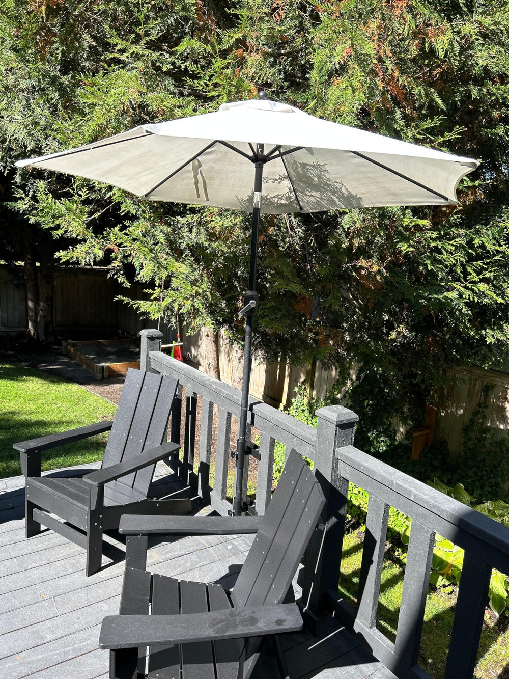 LOVE YOUR DECK umbrella holder detailed view of attachment