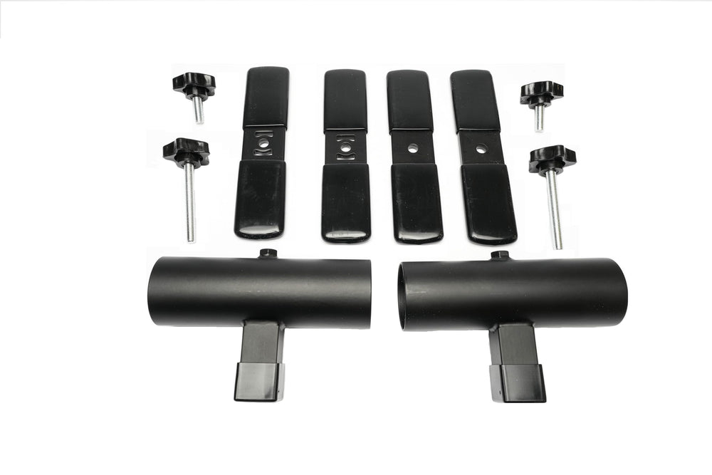 LOVE YOUR DECK umbrella holder installed on a deck railing