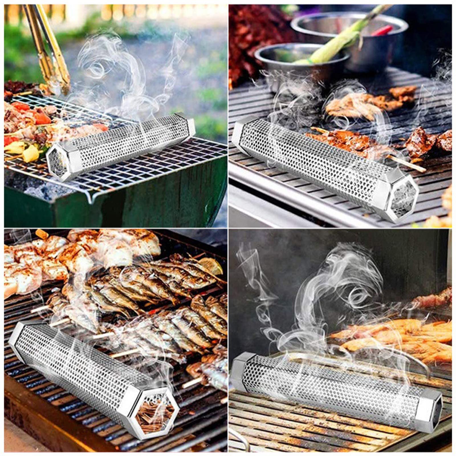 LOVEERCT 12" Smoker Tube with wood pellets