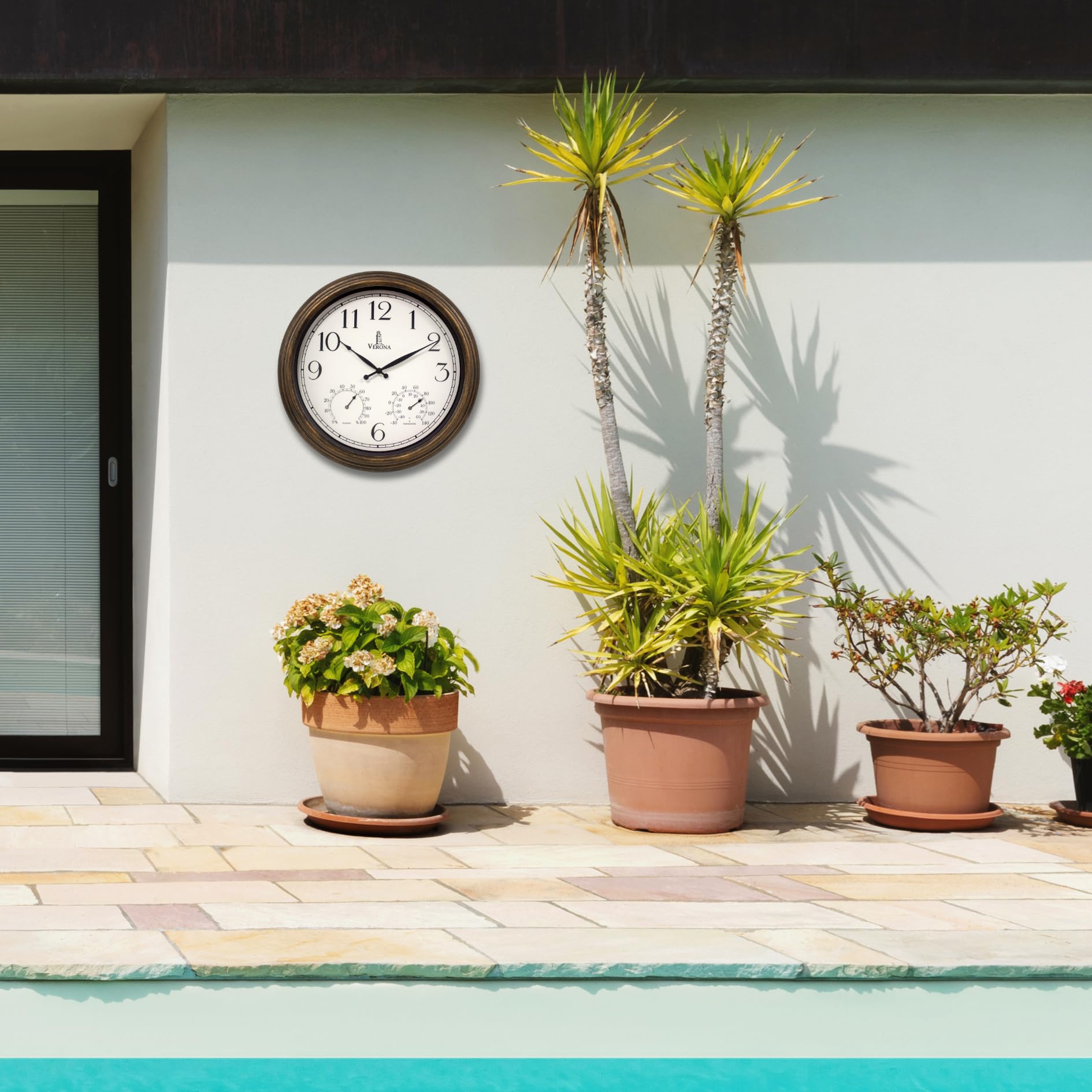 Lovely Home Essentials outdoor clock in an indoor setting