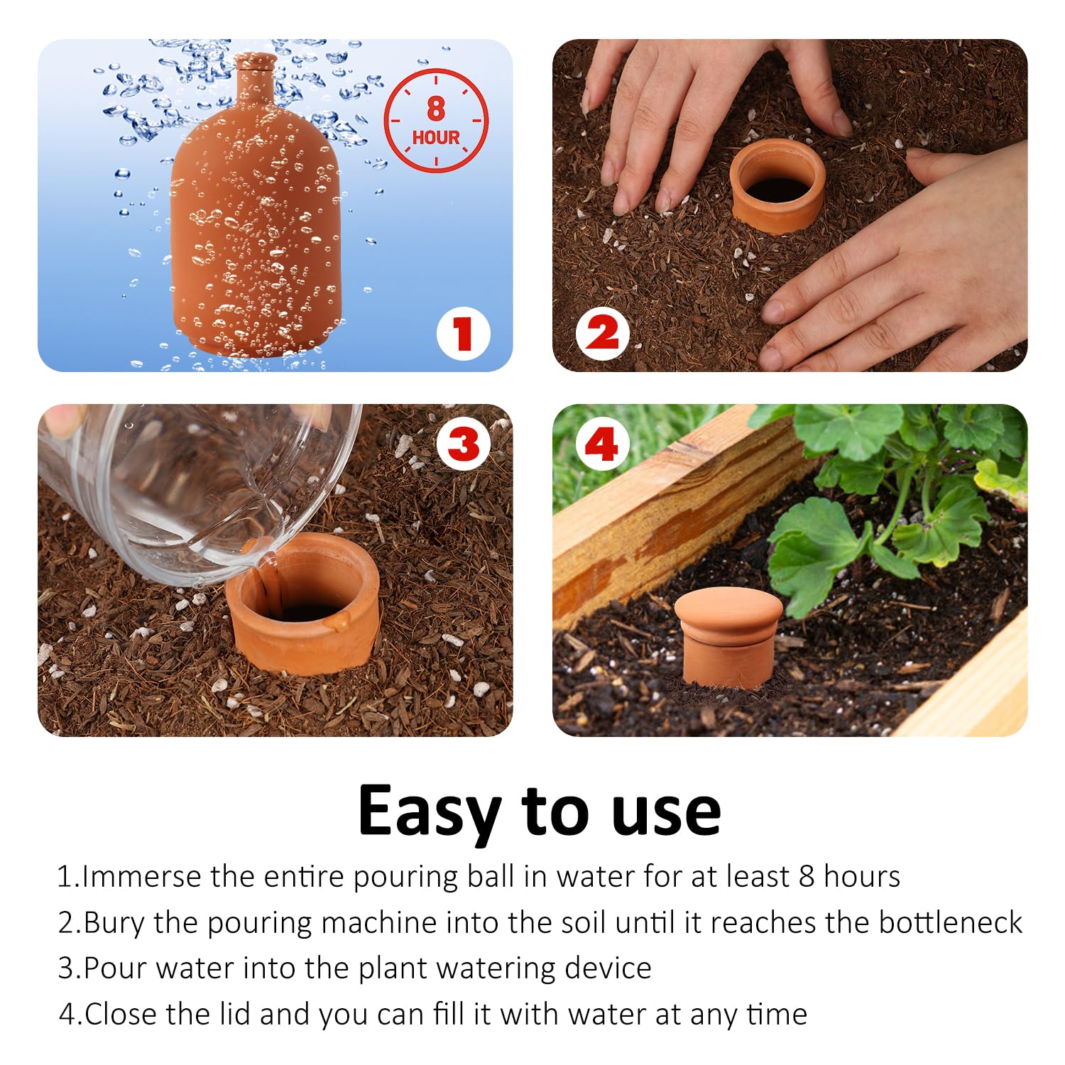 Lovely Ran Terracotta Watering Pot with lid closed