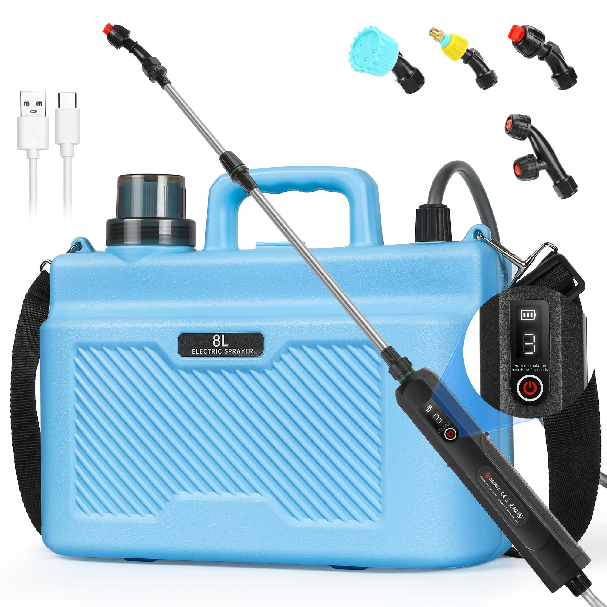 Lovydro Battery Powered Sprayer 2 Gallon front view