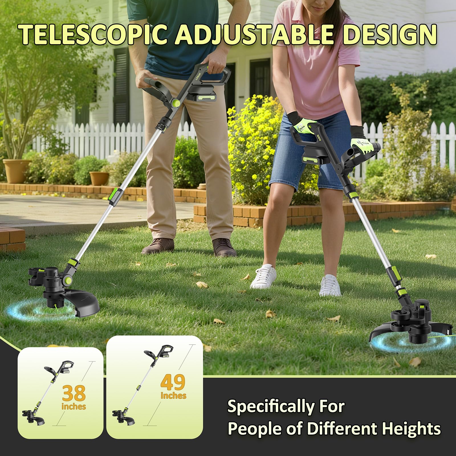 LPSUK 12-in Cordless String Trimmer cutting grass