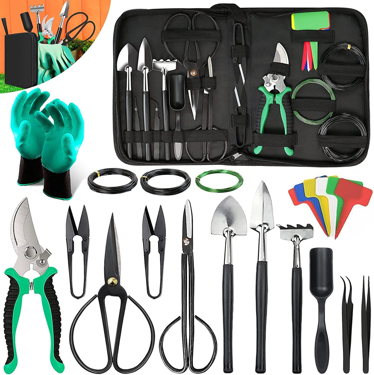 LQTTEK Bonsai Tools Kit 24PCS complete set with tools