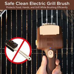 Lrly Electric Grill Brush head close-up showing cleaning roller