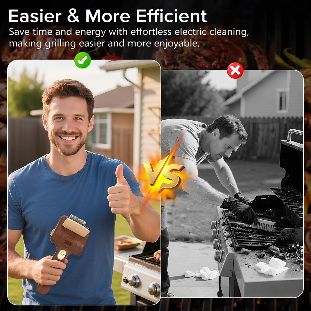 Lrly Electric Grill Brush side view with handle