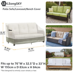 LSongSKY 3-seater sofa cover in outdoor patio setting
