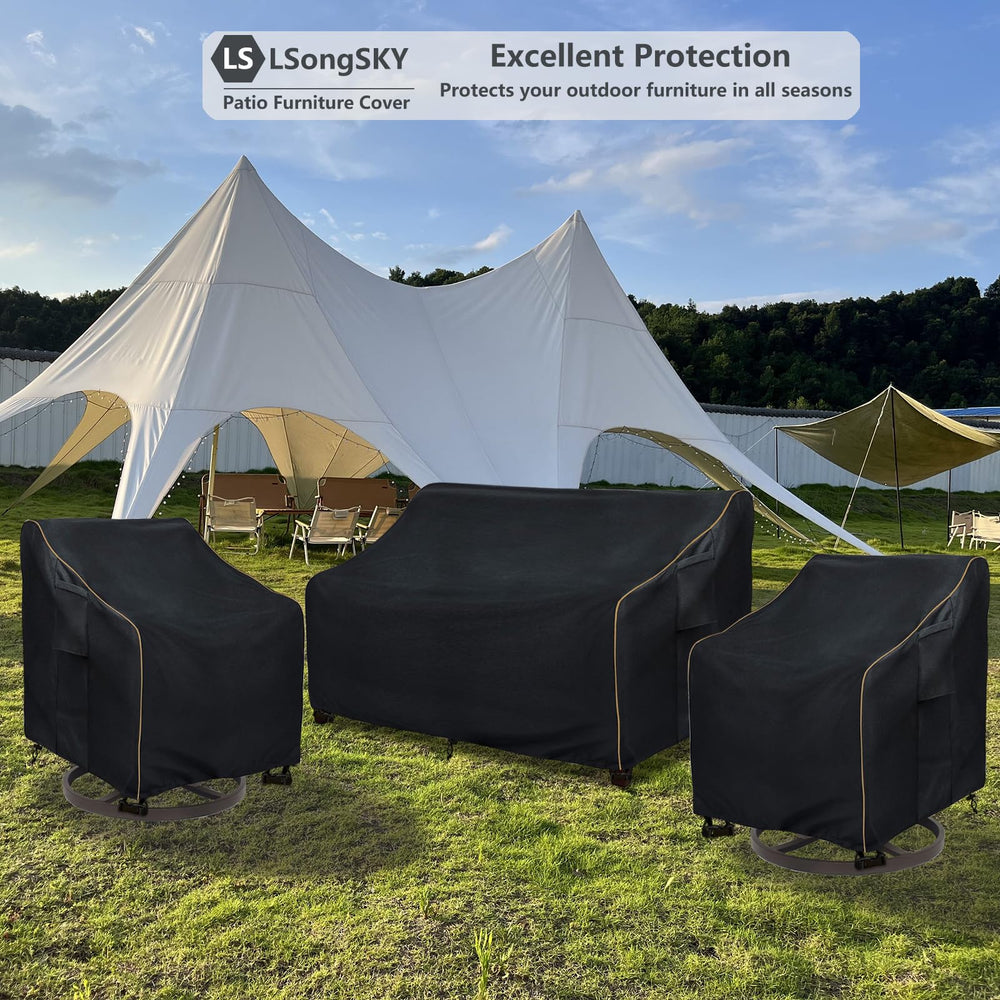 LSongSKY chair cover secured on patio chair