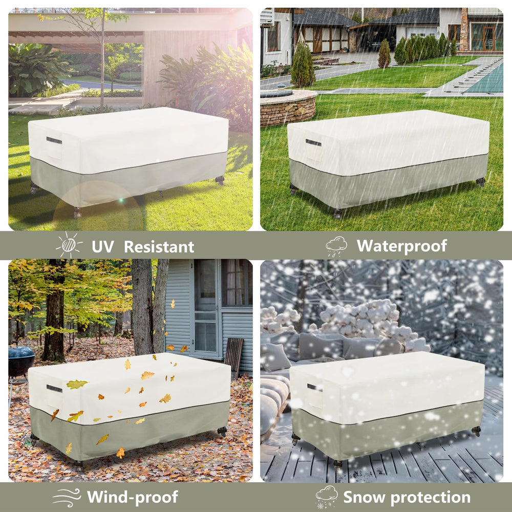 LSongSKY Coffee Table Cover placed on an outdoor table