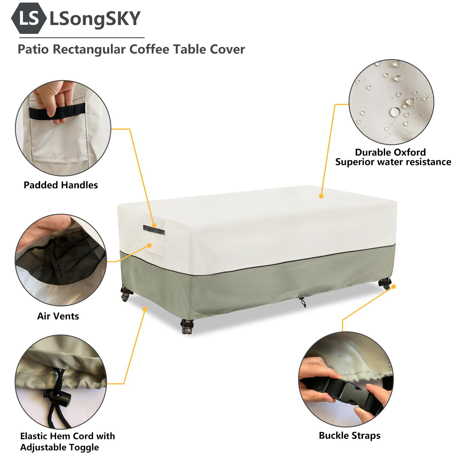 LSongSKY Coffee Table Cover with drawstring hem