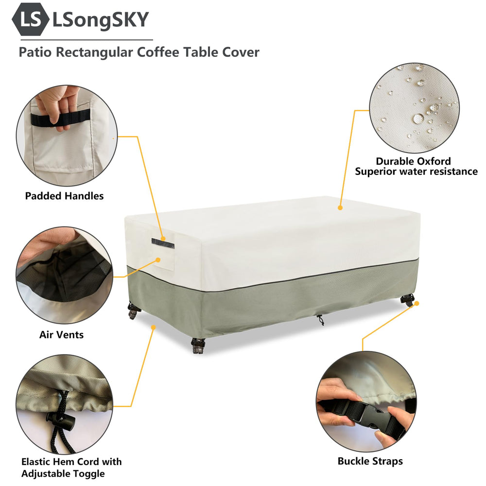 LSongSKY Coffee Table Cover with drawstring hem