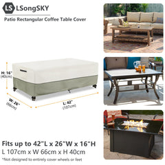 LSongSKY Outdoor Coffee Table Cover side view with drawstring