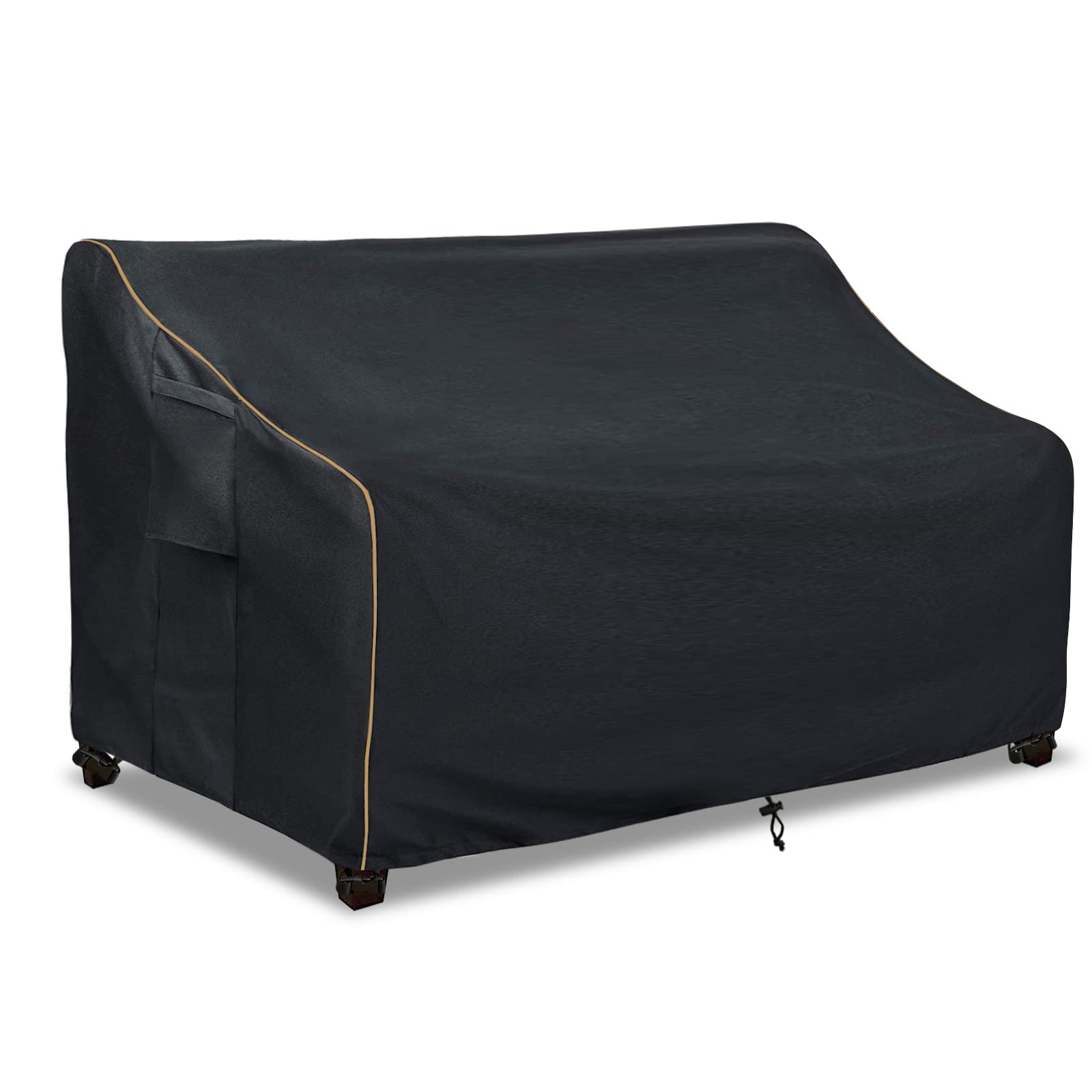 LSongSKY Outdoor Loveseat Cover front view, dark black