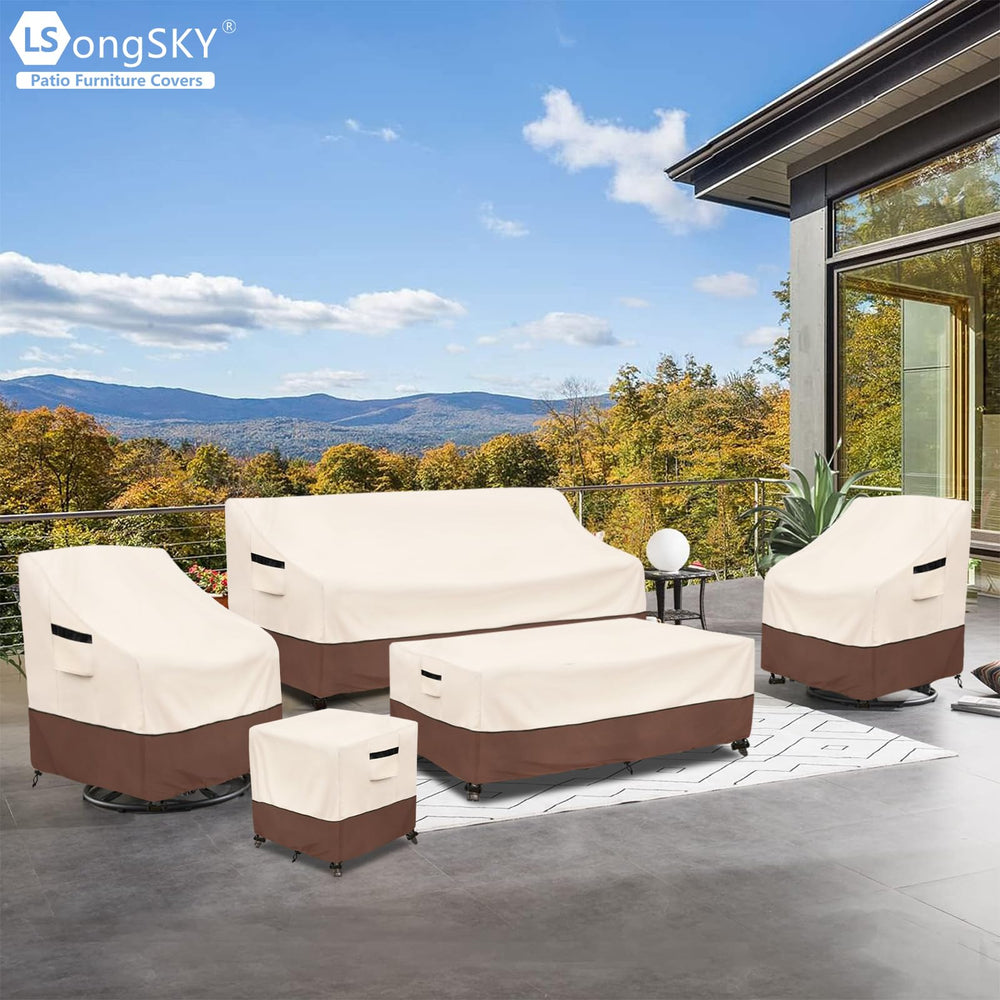 LSongSKY Outdoor Swivel Chair Cover dimensions on measuring tape