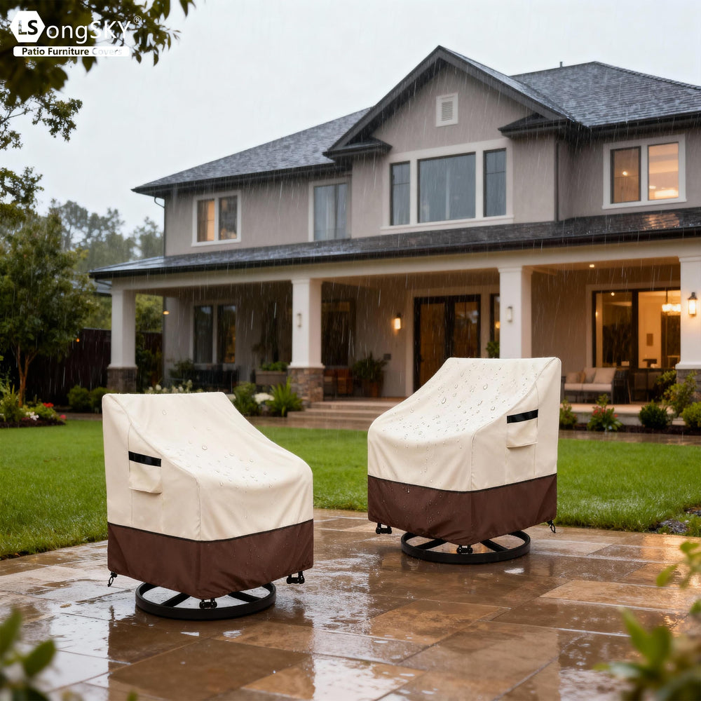 LSongSKY Outdoor Swivel Chair Cover in storage bag