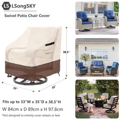 LSongSKY Outdoor Swivel Chair Cover with drawstring hem detail