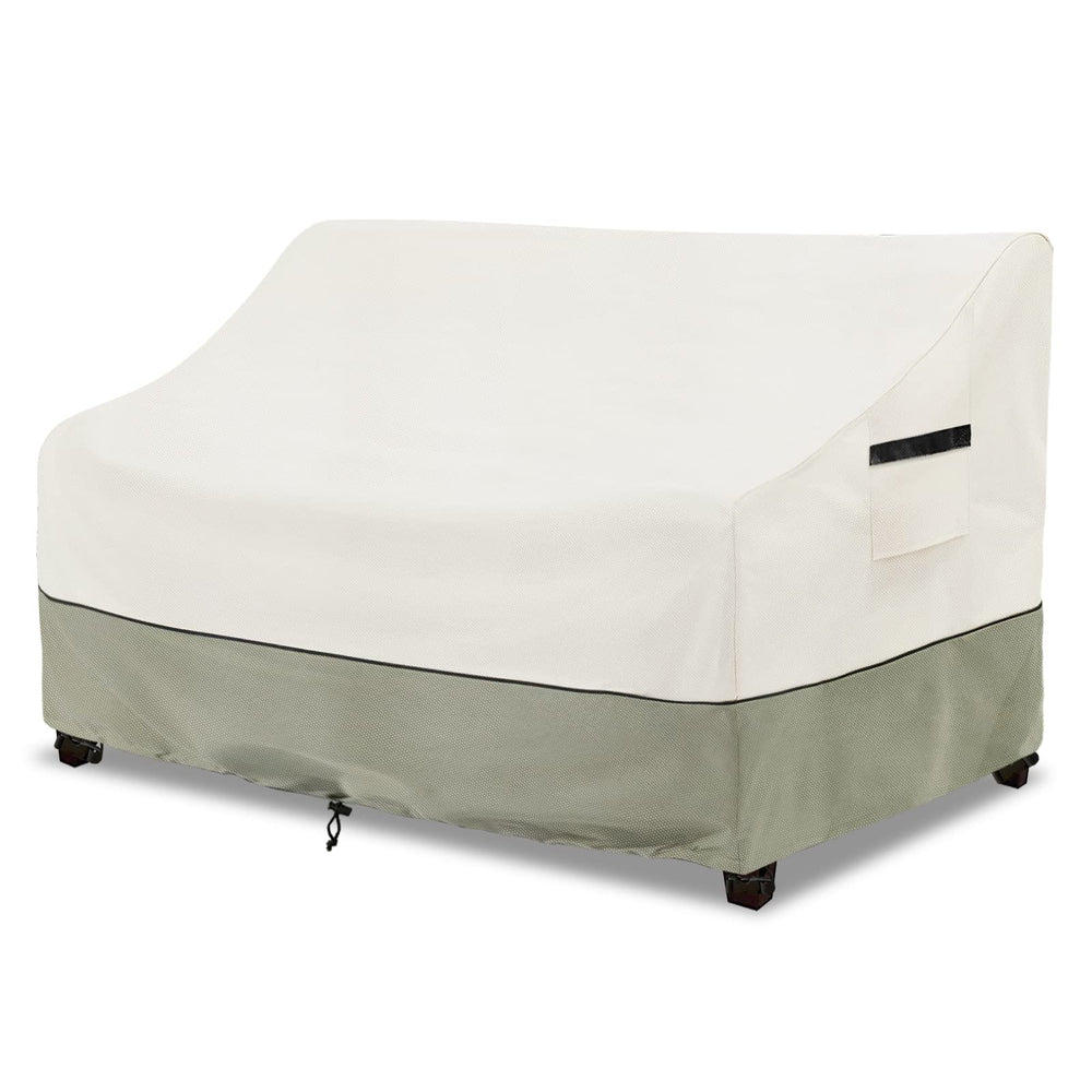 LSongSKY Patio 3-Seater Sofa Cover in beige, front view