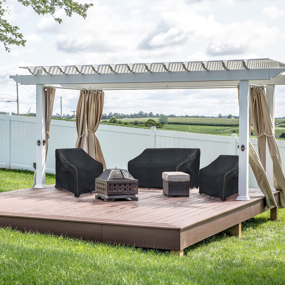 LSongSKY Patio 3-Seater Sofa Cover in garden setting
