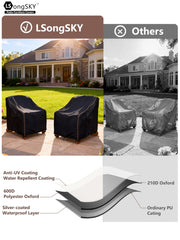 LSongSKY Patio Adirondack Chair Cover attached to a chair