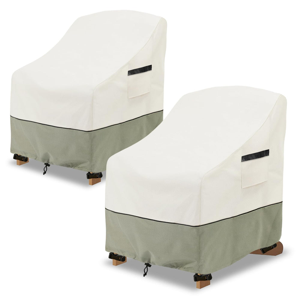 LSongSKY Patio Adirondack Chair Cover in white and grayish green