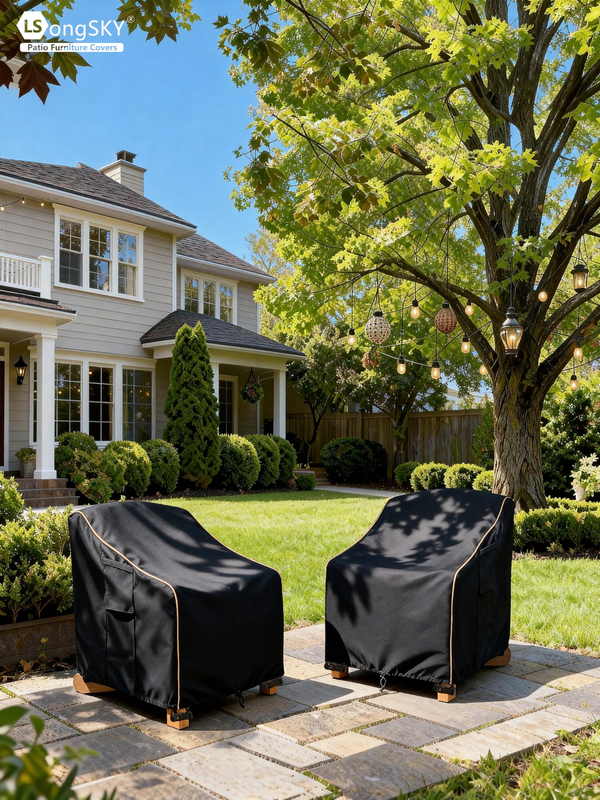 LSongSKY Patio Adirondack Chair Cover storage bag