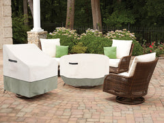 LSongSKY Round Patio Table Cover fitting on a round table