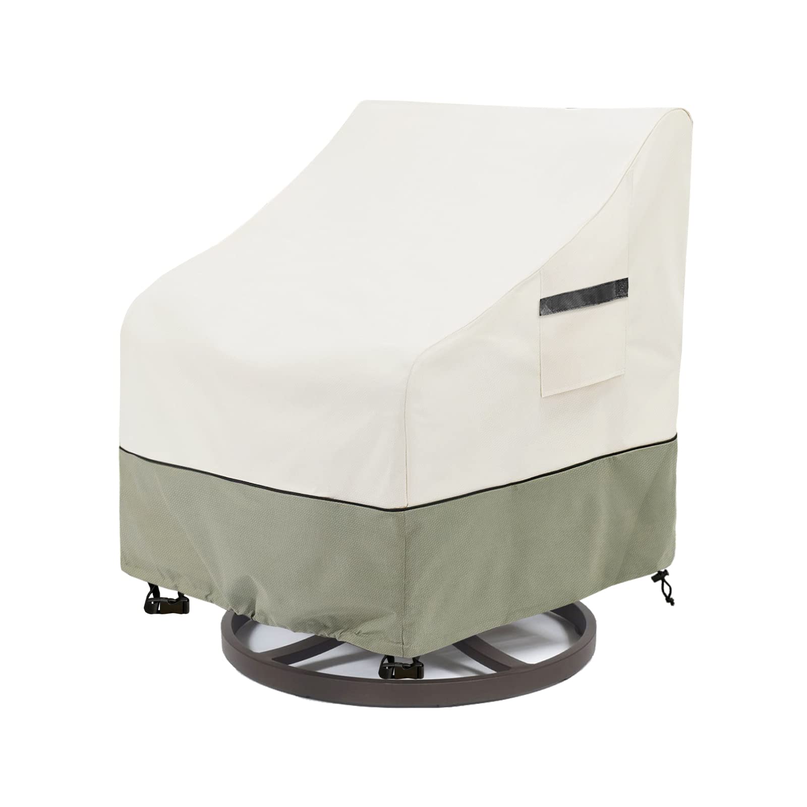 LSongSKY Swivel Lounge Chair Cover front view in beige