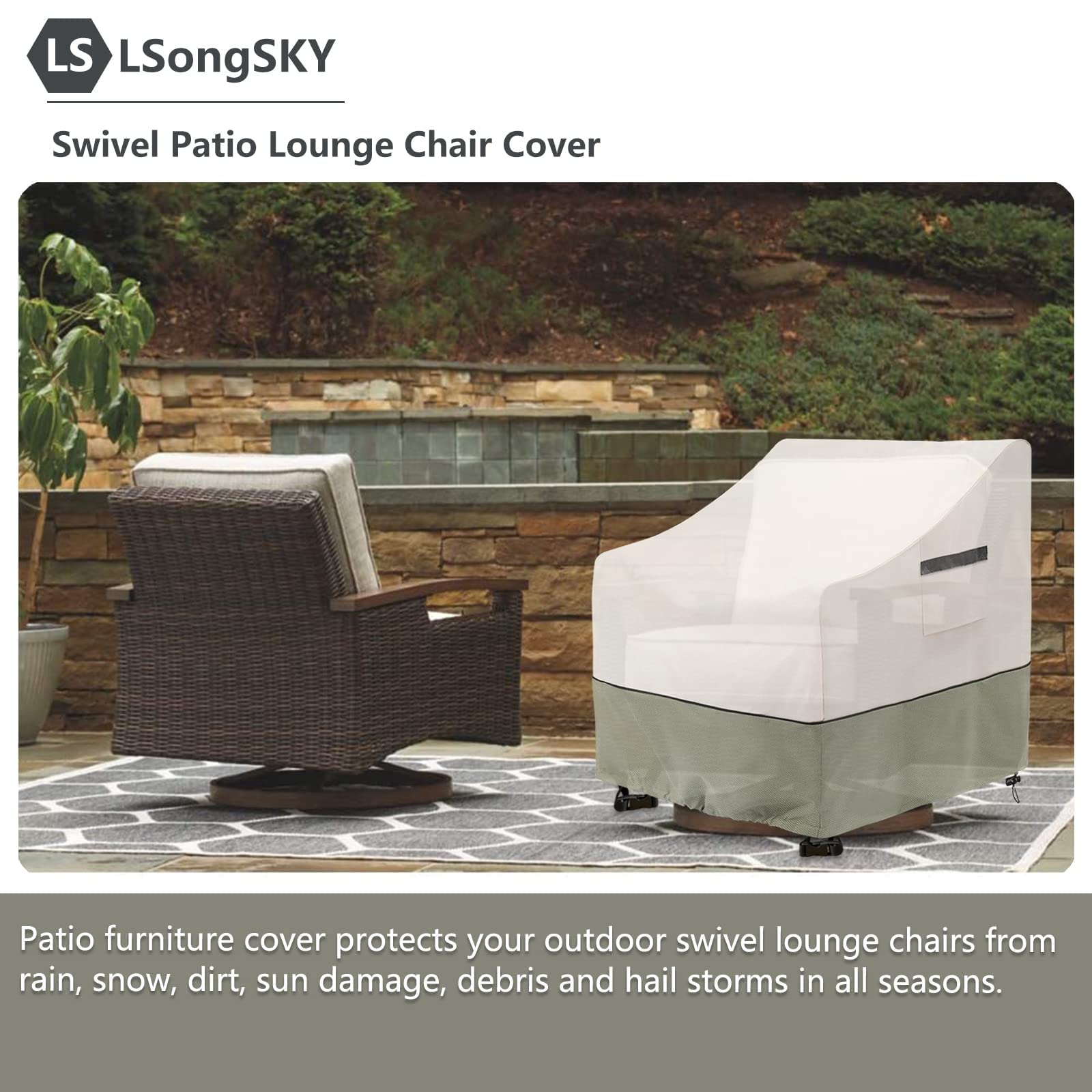 LSongSKY Swivel Lounge Chair Cover inside storage bag