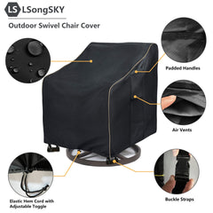 LSongSKY swivel lounge chair cover with drawstring hem