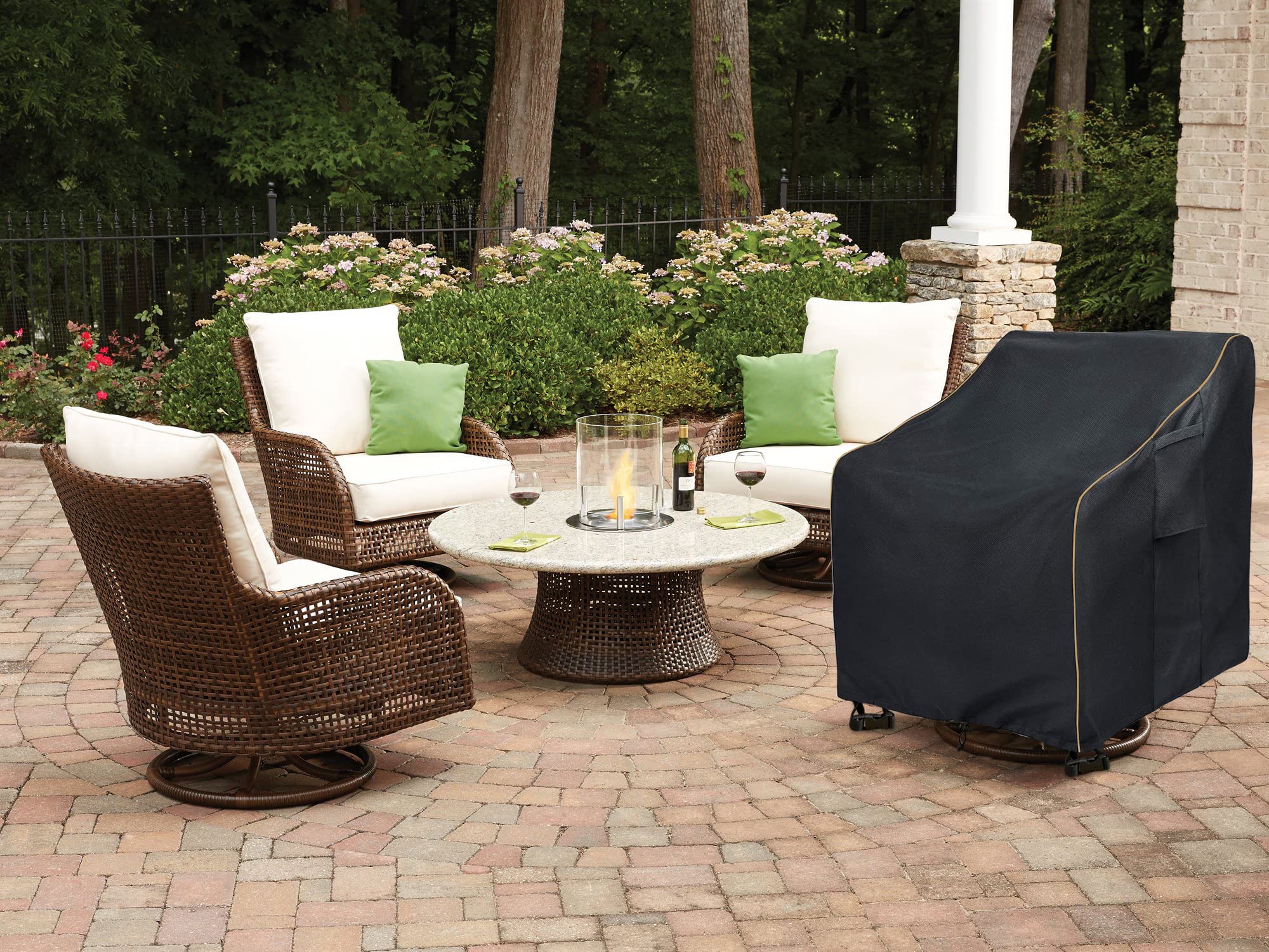 LSongSKY swivel lounge chair covers on patio