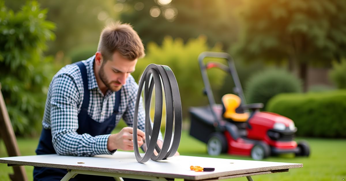 LTACOOL deck belt in use during lawn mowing
