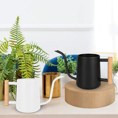LTSUMI watering can with long spout and wooden handle