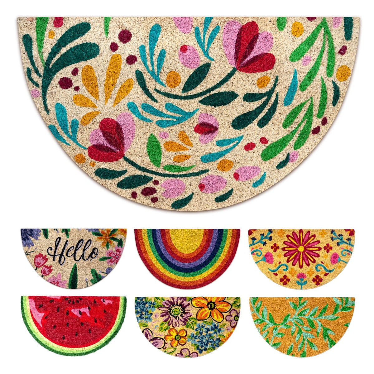 LUA VIKA Coir Doormat Flora front view