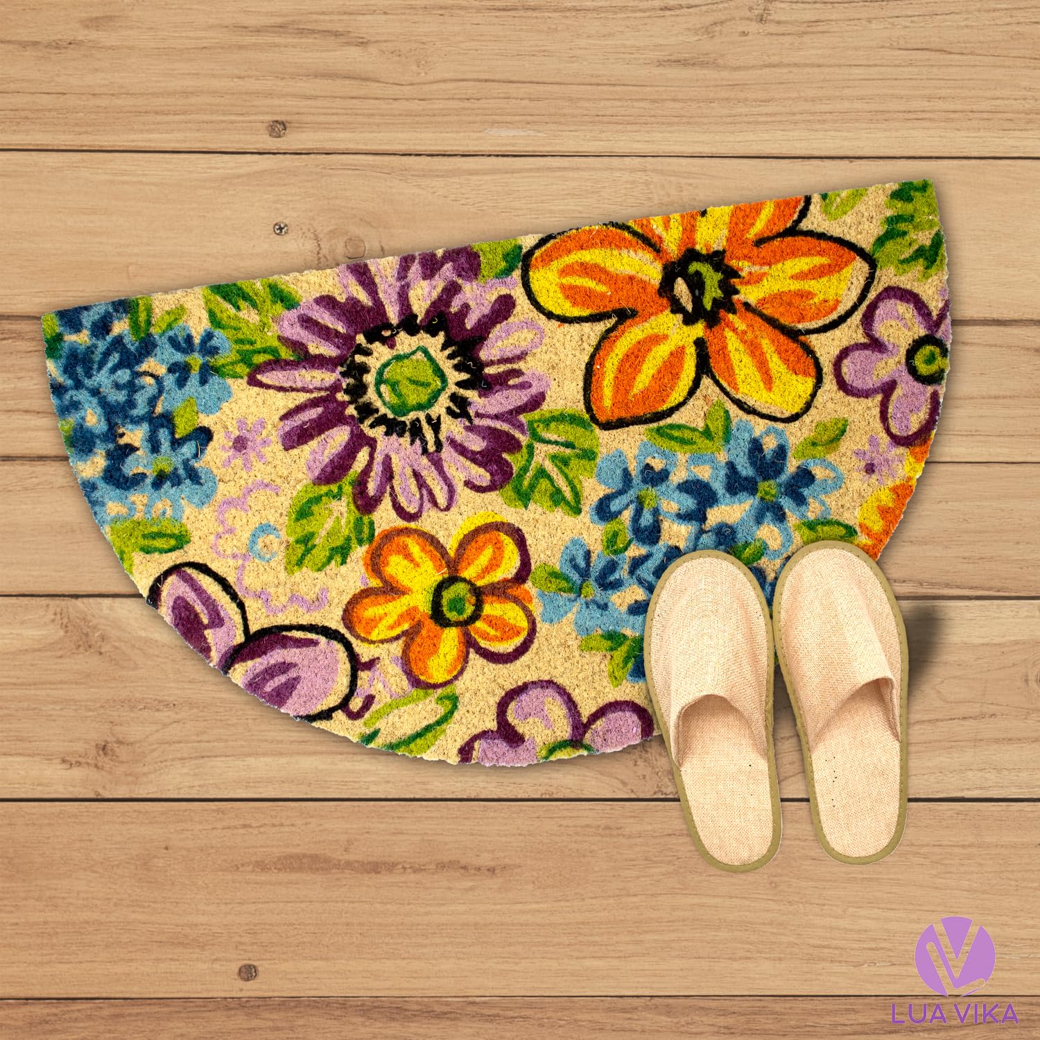 LUA VIKA Coir Doormat in garden setting
